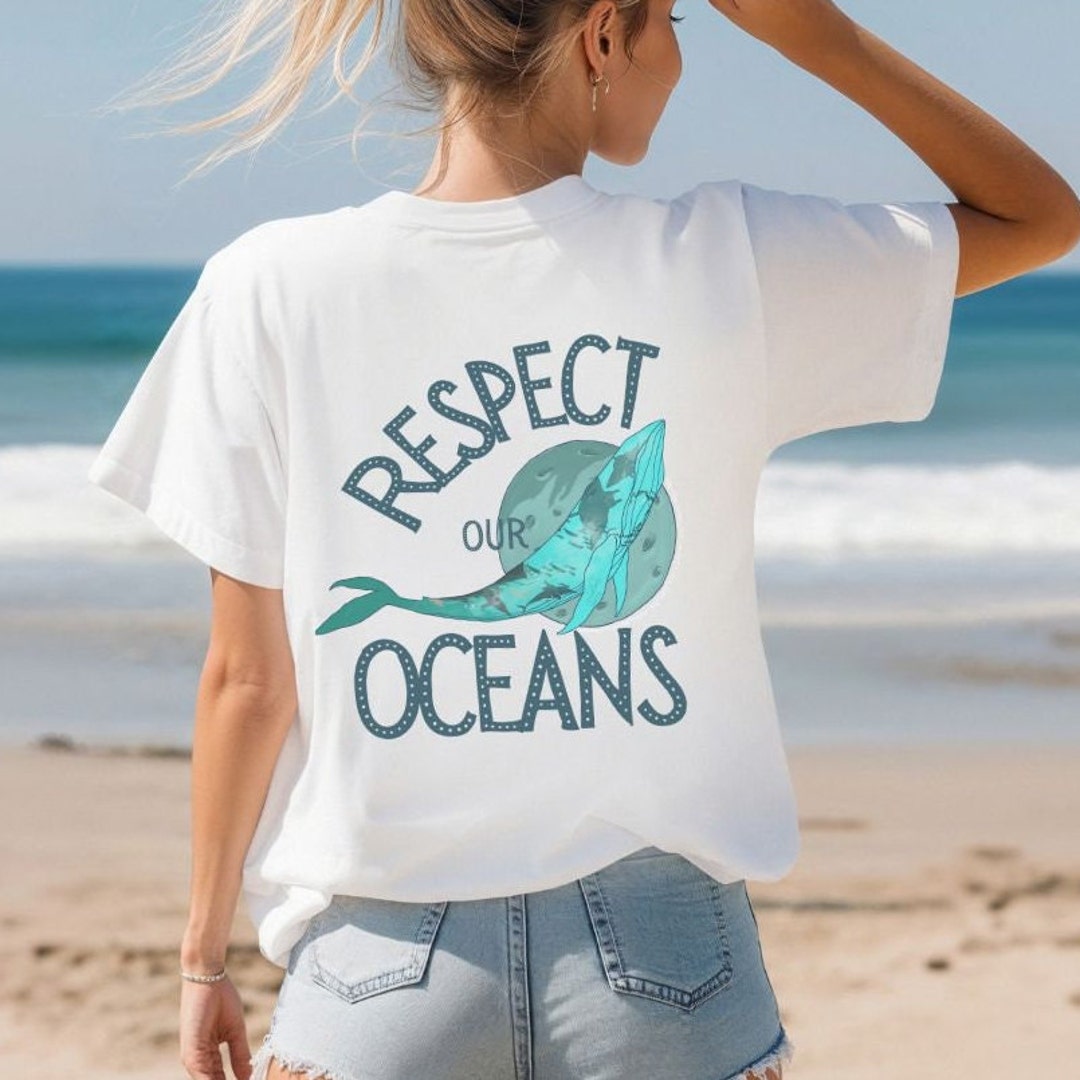 Respect the Ocean Humpback Whale T Shirt Comfort Colors Save the Ocean ...