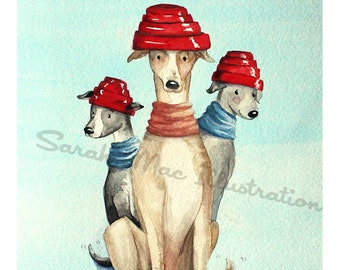 Greyhound cartoon | Etsy