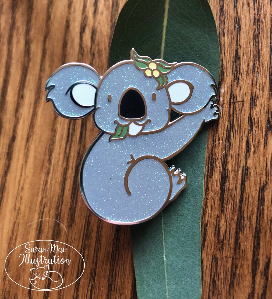 Kit Koala Glitter Lapel Pin Hard Enamel Badge for Australia Native ...