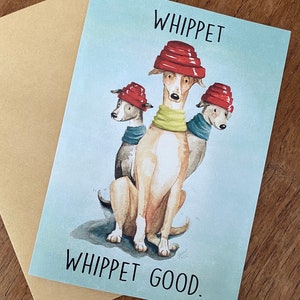 Whippet, Whippet Buon biglietto di auguri vuoto per compleanno umorismo tutte le occasioni amante dei cani