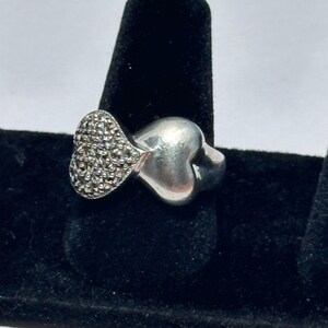 Sterling Silber Judith Jack Markasit Doppelherz Ring Größe 7,5 8 Vintage