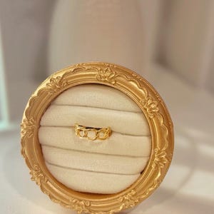 18K Gold Plated Cuban Link Ring – Waterproof Stainless Steel