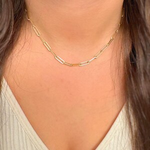 Paper clip chain | layering chain | gold paper clip chain | choker style paper clip chain | trendy layering necklace | minimalist | asthetic