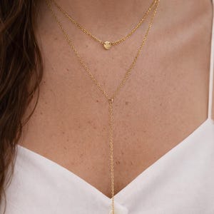 18K Gold PVD Stainless Steel Layered Necklace, Waterproof Jewelry