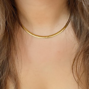 Snake Chain | Chocker Style Layering Chain | Adjustable Braided Chain | Chocker Snake Chain | Stainless Steel Waterproof Necklace | Trendy