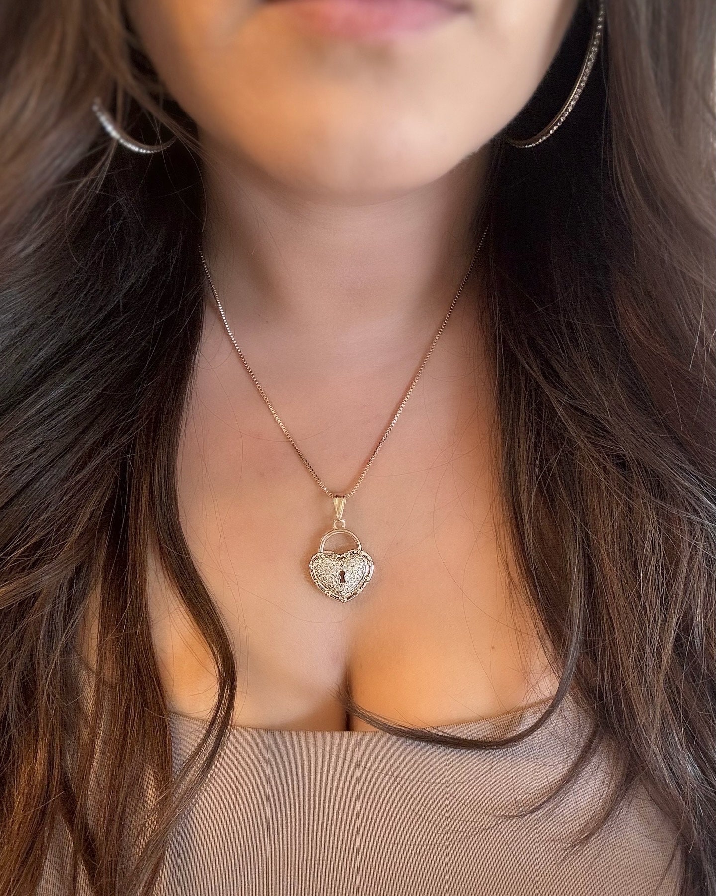 ネックレス・ペンダント Heart Padlock Necklace Victorian Heart Padlock Necklace – Romantic Pendant With