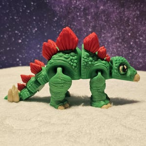 Stegosaurus Figurine: Articulated  3D Printed Dinosaur Desk Pet