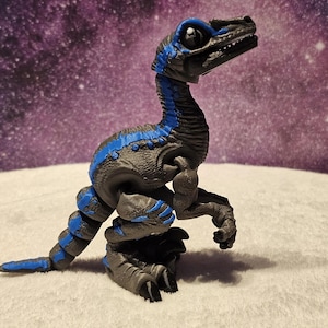 Articulated Velociraptor Figurine: 3D Printed Dinosaur Desk Pet
