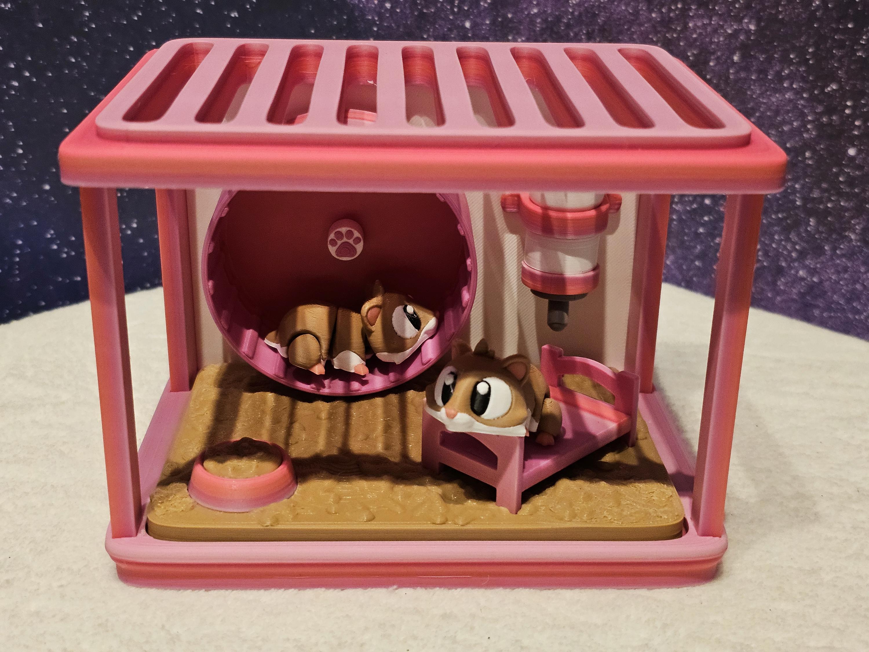 Hamster Cage Playset with Articulated Hamsters – 3D Printed Interactive Toy