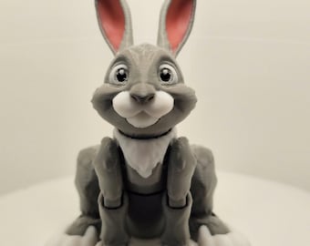 Bunny Rabbit Figurine: Articulated 3D Printed Desk Pet
