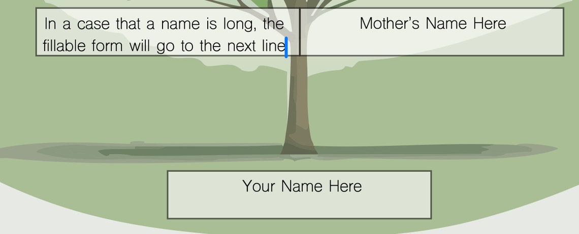 Editable Family Tree 4 Generation Chart Genealogy Fillable PDF Template ...