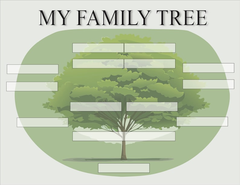 Editable Family Tree 4 Generation Chart Genealogy Fillable PDF Template ...
