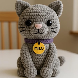 Custom Crochet Cat Plush: Personalized Amigurumi Pet Toy