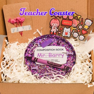 PREMIUM QUALITY Custom Teacher Coaster, Composition Coaster, Personalised Name Coaster, Resin Coaster, Teacher Appreciation Gifts