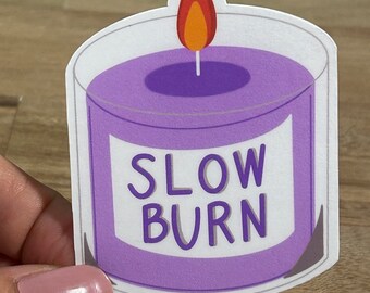 Slow Burn Candle Sticker: Romance Trope Bookish Merch