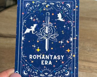 Romantasy Era Tarot Card Holographic Sticker: Bookish Kindle Decor