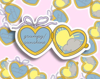 Grumpy Sunshine Romance Trope Locket Sticker