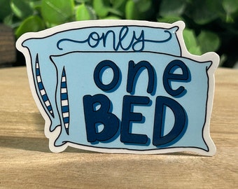 One Bed Romance Trope Sticker: Bookish Kindle Decal