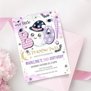 Halloween Ghost Birthday Invitation: Little Boo Party, Editable Printable (Digital Download)