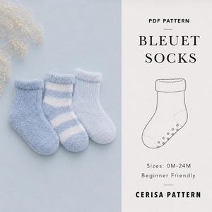 Baby Booties Sewing Pattern PDF | Anti Slip First Shoes | 0-24M | Cornflower Socks