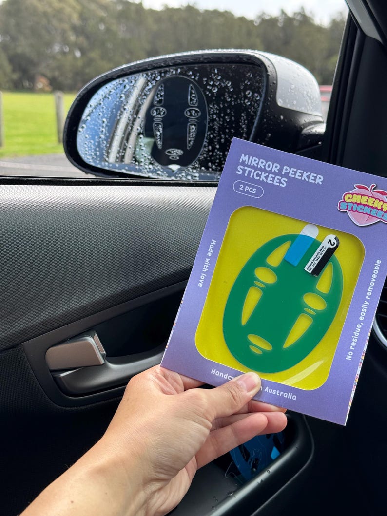 Kawaii Faceless Ghost Mirror Sticker: Car Peeker Decal (2pcs) - Etsy