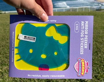 Kitty Cat Car Mirror Sticker:  Car Peeker Decal (2pcs)