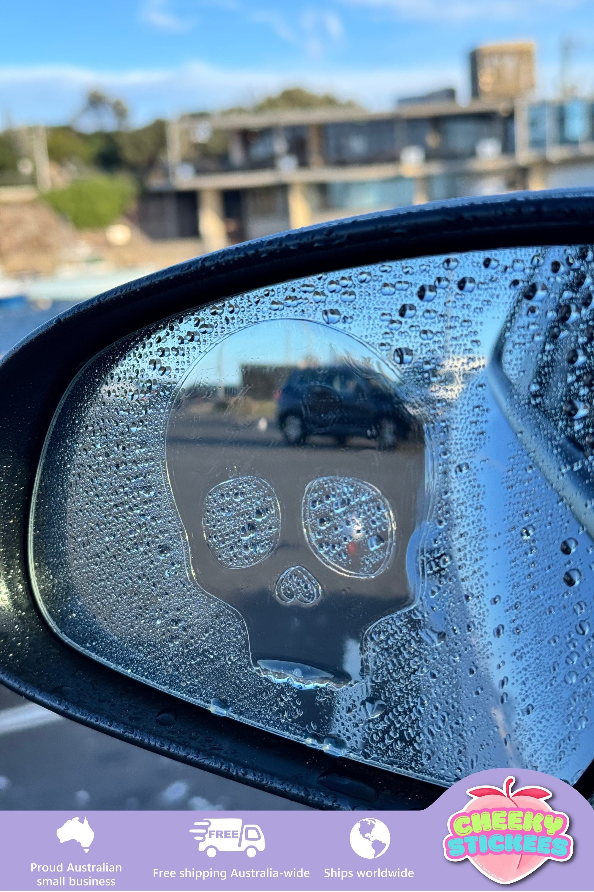 Skull Mirror Peeker |2pcs | Car Decal | Window Sticker | Side Mirror Decal | Car accessories | Kawaii | Skull Art | Goth | Emo | Punk | Rock