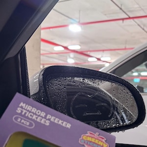 Snoring Sleepy Bear Mirror Sticker: Car Peeker Decal (2pcs)