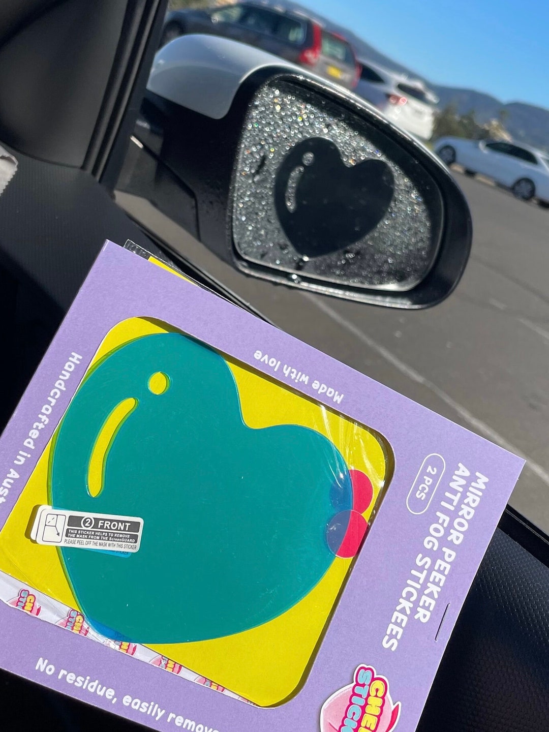 Kawaii Heart Mirror Sticker: Car Peeker Decal (2pcs) - Etsy