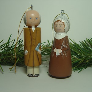 JOHN Adams and/or ABIGAIL Adams Ornaments, hand painted on wood in USA image 1