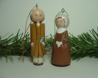 JOHN Adams and/or ABIGAIL Adams Ornaments, hand painted on wood in USA