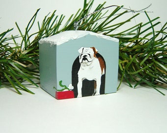 BULLDOG Doghouse Ornament, Hand painted on wood in Virginia