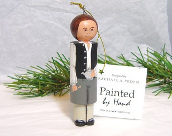 PAUL REVERE Ornament, American Revolution, hand painted on wood