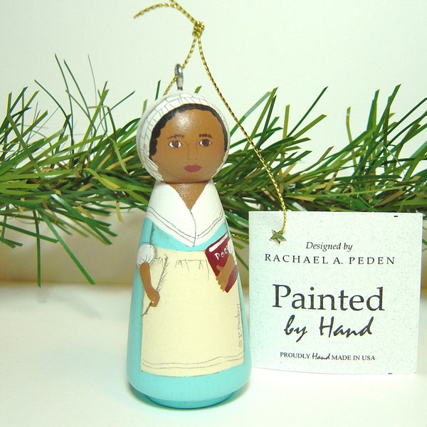 PHILLIS WHEATLEY African-American Poet  Ornament hand painted on wood