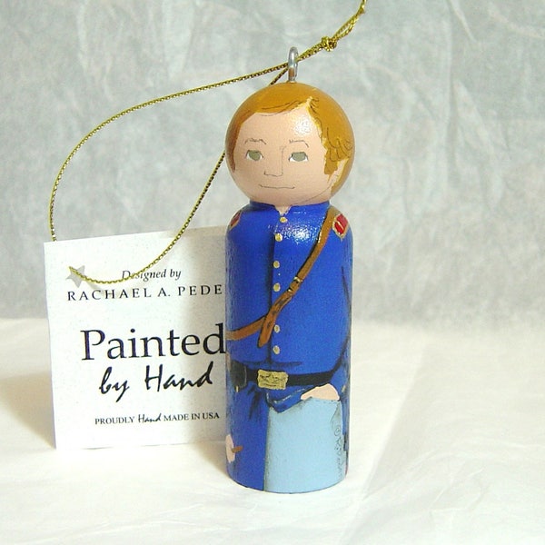 Ornament Union ARTILLERY soldier hand painted on wood  US Civil War