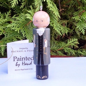 Benjamin FRANKLIN Ornament, hand painted on wood in USA