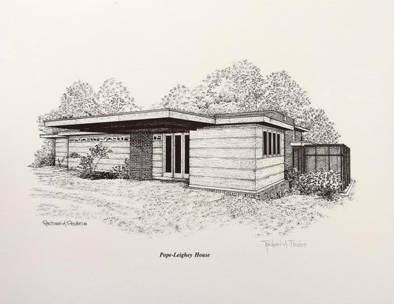Pope Leighey House Drawing Floor Plan Wright Virtual Visits December