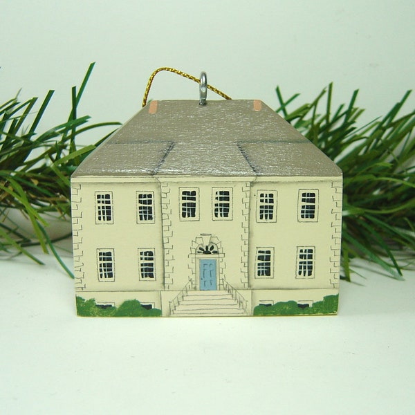 CARLYLE HOUSE Ornament, hand painted on wood