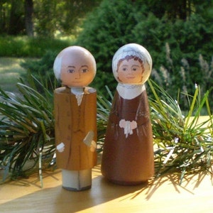 JOHN Adams and/or ABIGAIL Adams Ornaments, hand painted on wood in USA image 3