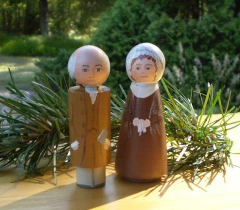 JOHN Adams and/or ABIGAIL Adams Ornaments, hand painted on wood in USA image 3