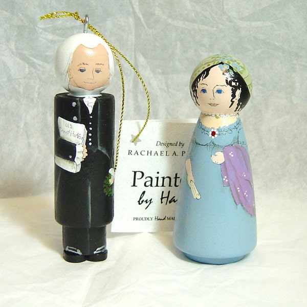 James Madison and/or Dolley Madison Ornament Hand Painted on Wood
