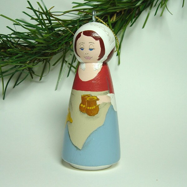 TAVERN WENCH Ornament Hand Painted on wood in USA