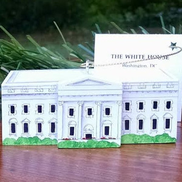 WHITE HOUSE Washington Ornament Hand Painted in US