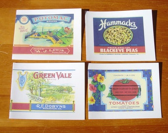 Note Cards featuring antique Canning Labels