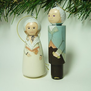 Alexander and/or Eliza HAMILTON Ornament hand painted on wood, sold individually