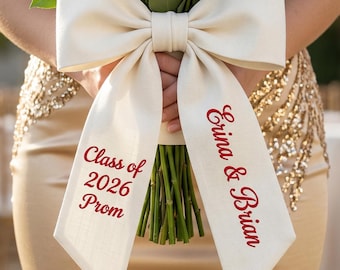 Personalized Prom Bouquet Sash, Class of 2026 Embroidered Ribbon