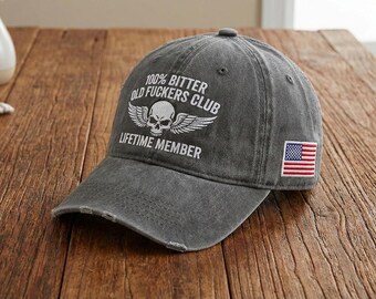 Old Fker Club Embroidered Hat, Funny Adult Humor Cap, Gag Gift for Dad and Grandpa, Vintage Mesh Hat for B-day and Retirement Laugh