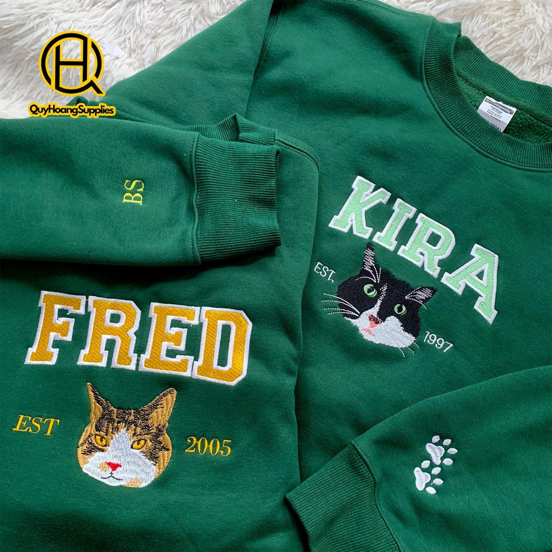 Pet Embroidered Sweatshirt Embroidered Dog Hoodie Custom Dog Face