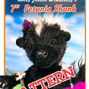 Skunk Sewing pattern, Stuffed animal Pattern, PDF Skunk Pattern, Animal Pattern, Stuffy, Plush Skunk, Teddy Bear Pattern, Woodland Animal