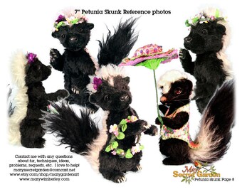 Naaipatroon stinkdier, patroon knuffeldier, pdf-skunkpatroon, dierlijk patroon, benauwd, pluche stinkdier, teddybeerpatroon, bosdier